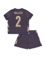 Anglie Kyle Walker #2 Venkovní dres pro děti ME 2024 Krátký Rukáv (+ trenýrky)